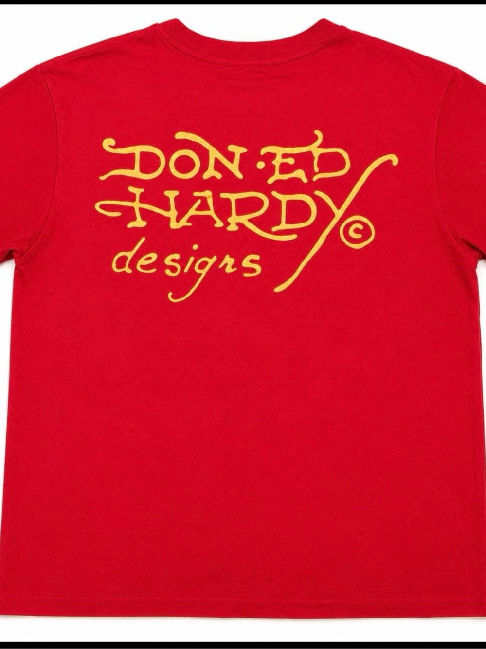 Ed Hardy Red Graphic Tee with Bold Logo - Picture 3 of 7